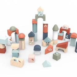 Une image pour le produit Jeu de Construction  50 Blocs en Bois