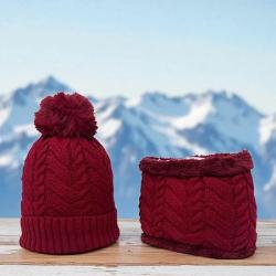 Une image pour le produit Lot Cache Cou et Bonnet a Ponpom 