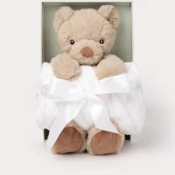 Une image pour le produit Coffret Peluche Ours et son Plaid Boite Cadeau