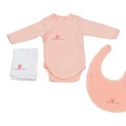 Une image pour le produit Set Body/Lange/Bavoir Coton Bio 3 Mois