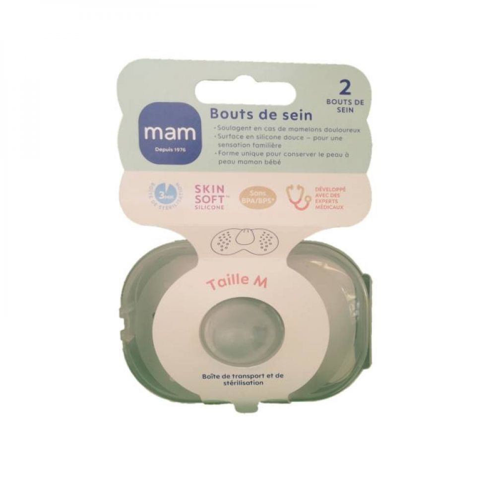 Une image pour le produit MAM Bout de Sein Taille M Silicone Bte Stérilisation x2