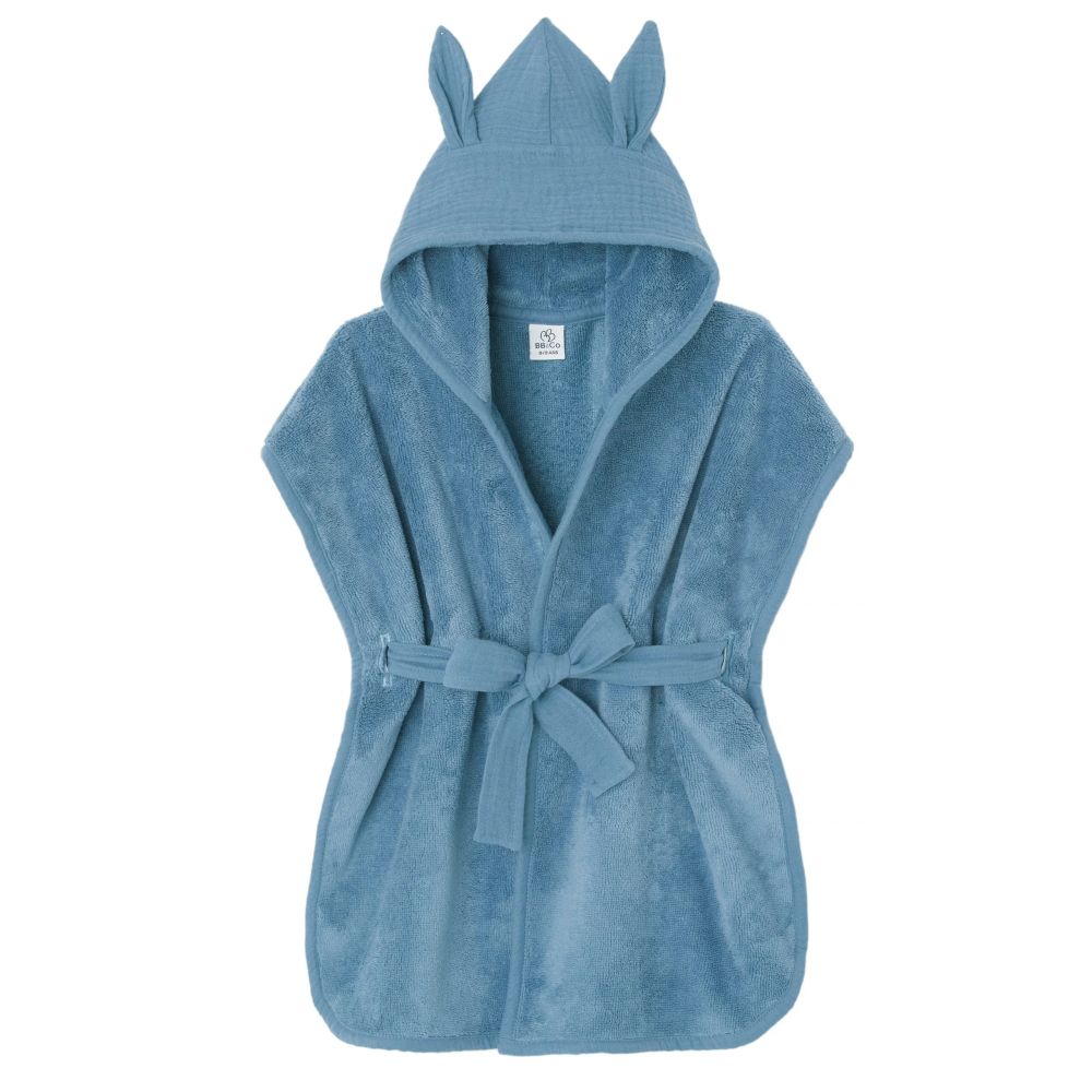 Une image pour le produit Peignoir Bambou et Gaze de Coton 2-4 ans bleue