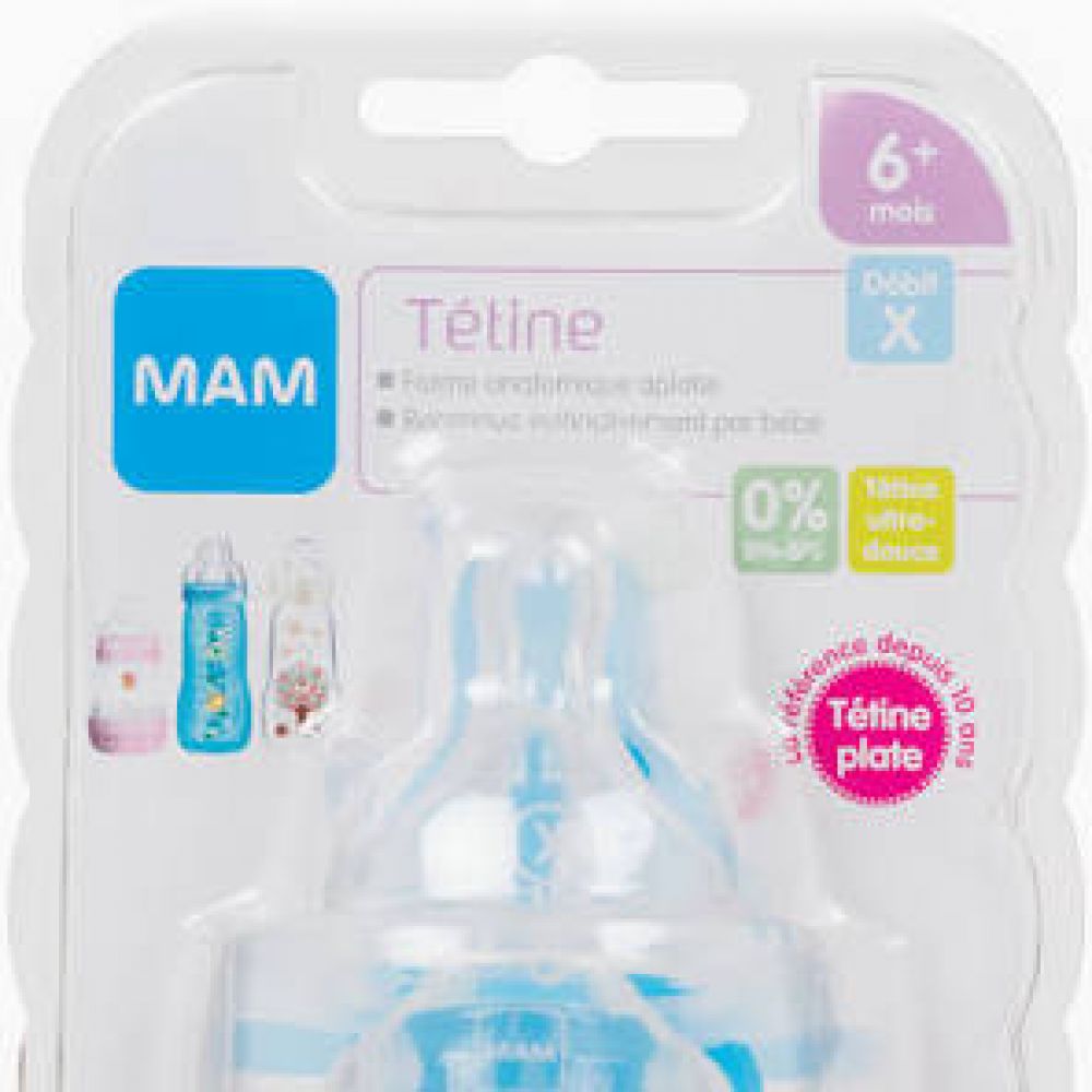 Une image pour le produit MAM Tétine débit X Rapide et Liquide épais Silicone x2