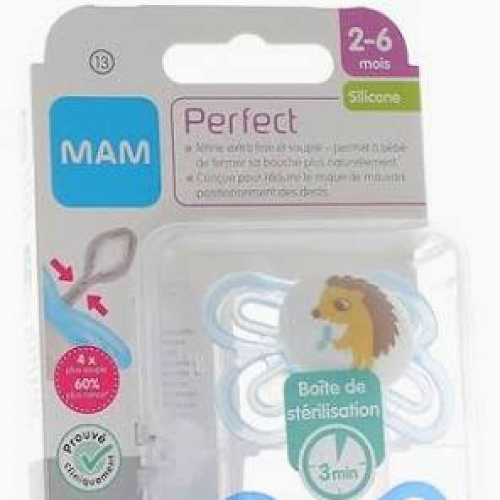 Une image pour le produit MAM Sucette Perfect 6+ mois Animaux  Stériliser x2 