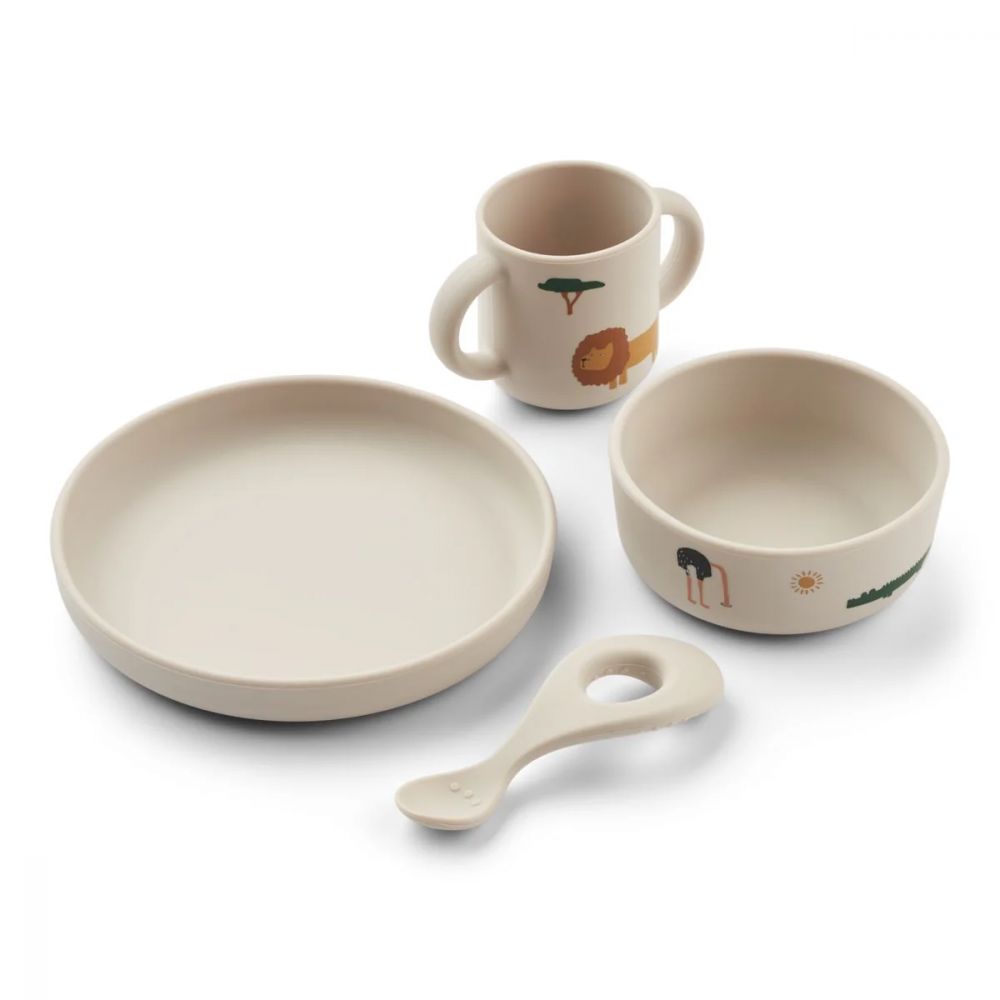 Une image pour le produit LIEWOOD Set de Vaisselle en Silicone Safari