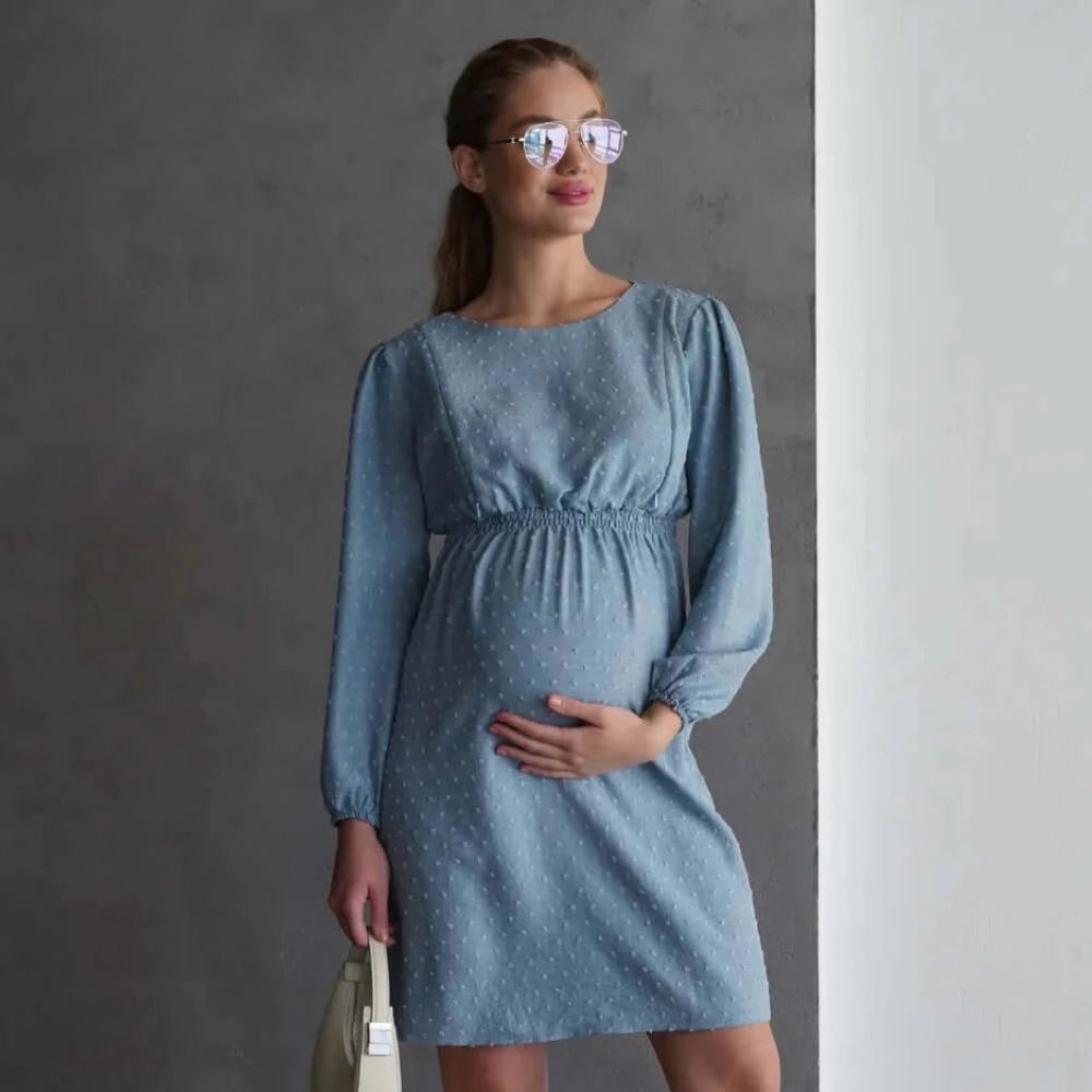 Une image pour le produit Robe de Maternité Denim