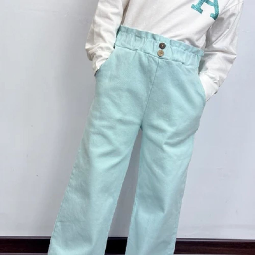 Une image pour le produit Pantalon Ample en Coton Bleu