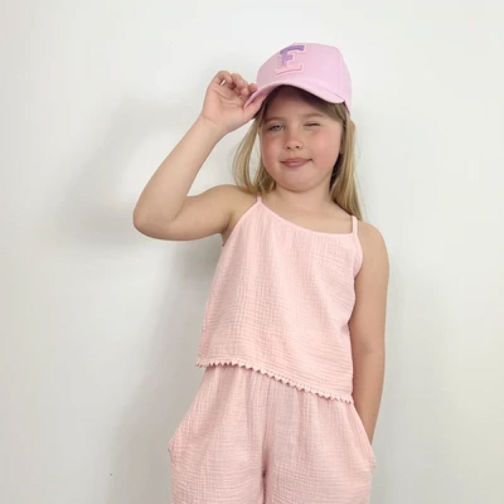 Une image pour le produit Ensemble en Gaze de Coton Fille Blush