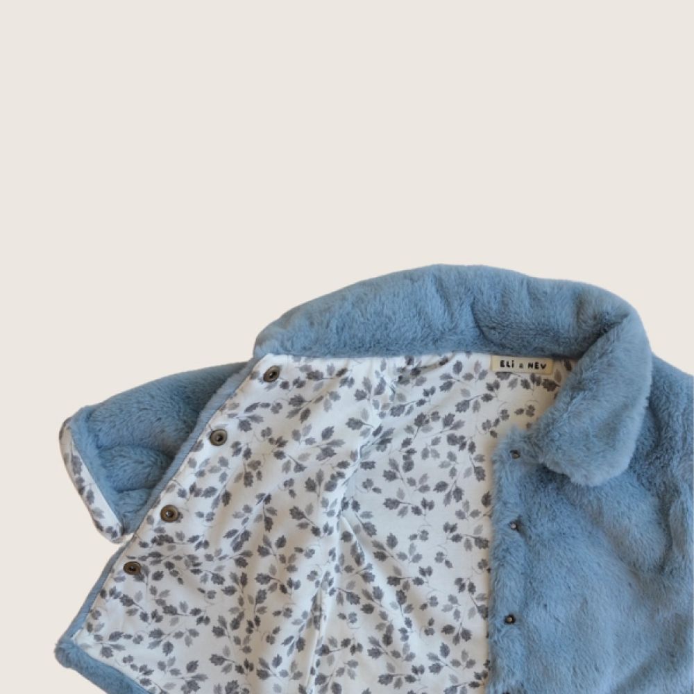 Une image pour le produit Veste en Fausse Fourrure avec Doublure Florale 